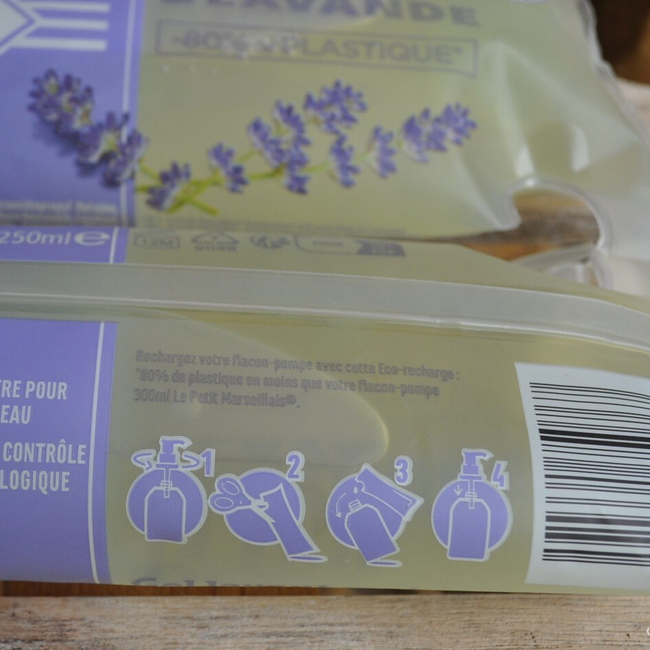 Fransk flydende sæbe i pose med lavendel duft