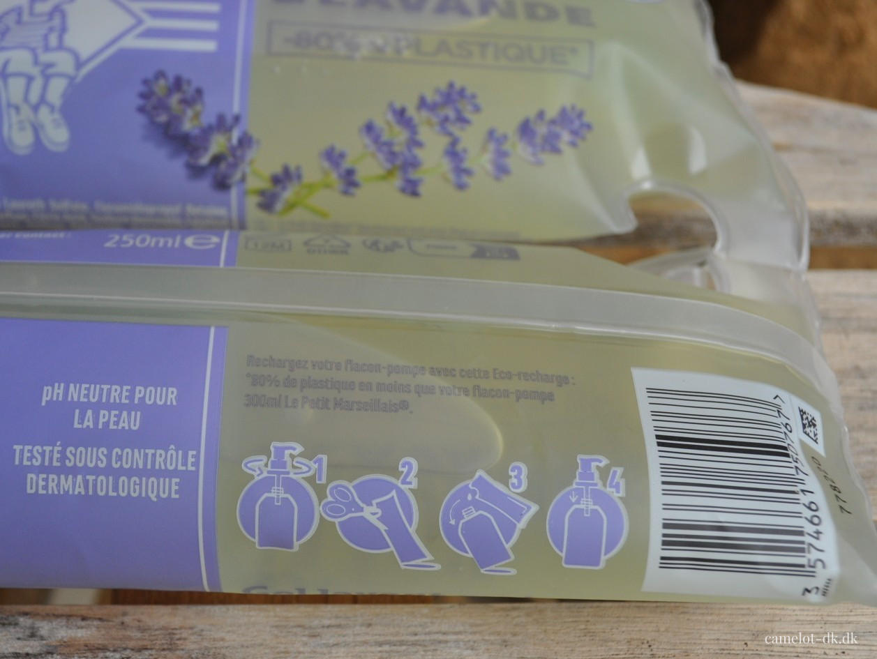Fransk flydende sæbe i pose med lavendel duft