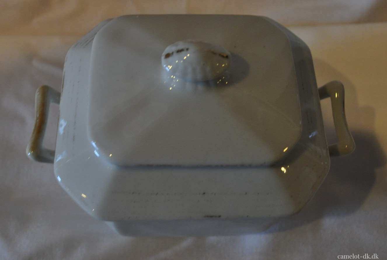 Fransk sukkerkrukke i porcelænæ