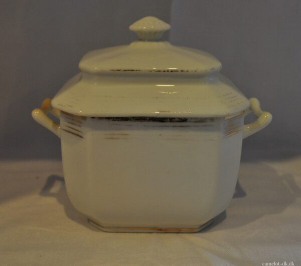 Fransk sukkerkrukke i porcelæn