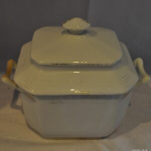 Fransk sukkerkrukke i porcelæn