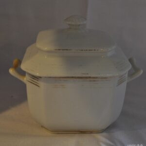 Fransk sukkerkrukke i porcelæn