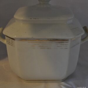 Fransk sukkerkrukke i porcelæn