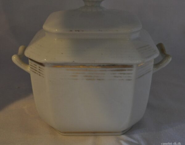 Fransk sukkerkrukke i porcelæn