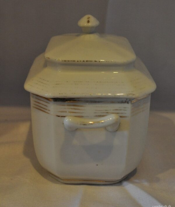 Fransk sukkerkrukke i porcelæn